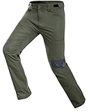Gouxry Mens-Lightweight-Hiking-Pants Quick Dry Breathable with Pockets Travel Fishing Camping Outdoor Pants for Men (Army Green, M)