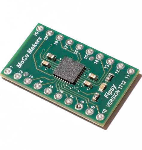 Fipsy V2 FPGA Development Board | Bread Board Compatible | 1280 LUTs 269MHz 64kbit Memory SPI/I2C Programming | MachXO2 Logic Device