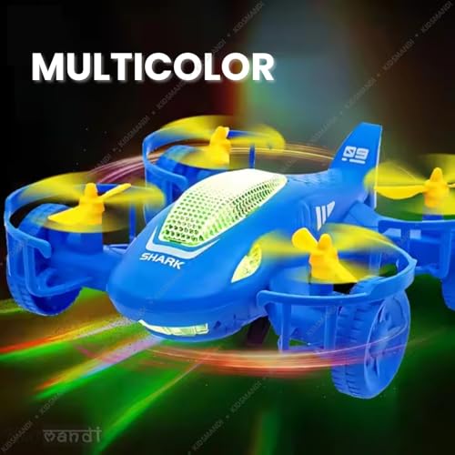 Image of Kids Mandi 2-in-1 Shark Plane Toy Car | Battery Operated | 360 Rotation with Light and Music