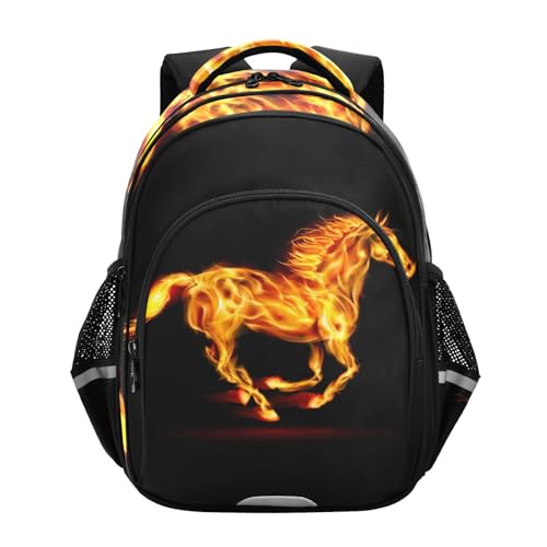 Sac à dos d'école motif cheval magique pour voyage et cours