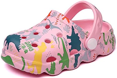 INMINPIN Kids Cute Clogs Cartoon Garden Shoes Boys Girls Slides Slippers Indoor Outdoor Children Water Shower Beach Pool Sandals,Pink,8.5-9.5 Toddler,Kids