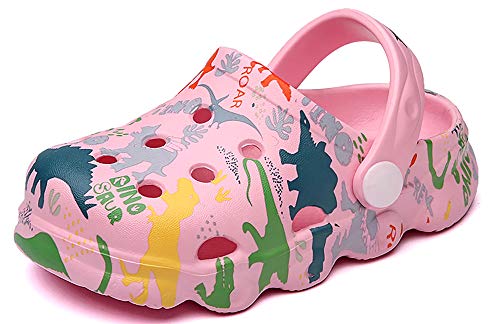 INMMINPIN Kids Cute Clogs Cartoon Garden Shoes Boys Girls Slides Slippers Indoor Outdoor Children Water Shower Beach Pool Sandals,Pink,5.5-6.5 Toddler,Kids