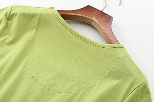 PNAEONG Women's Cotton Nightgown Sleepwear Short Sleeves Shirt Casual Print Sleepdress XTSY108-Green Elephant-XL