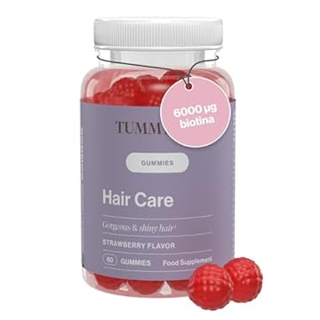 Vitamine per Capelli con 6000 mcg di Biotina, Orsetti Gommosi Capelli con Zinco, Selenio, Iodio, e altri nutrienti essenziali, Sapore di Fragola, 60 caramelle gommose, Tummy Tox Hair Care