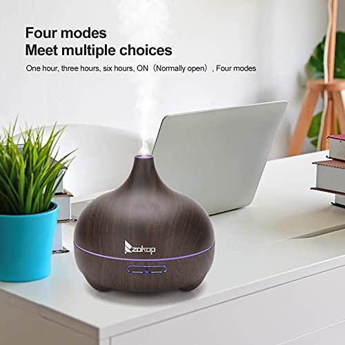 Zokop 2102Yk 110V 14W 550Ml Aroma Diffuser Dark Brown Plastic With White Remote Control And Colorful Light #TOP6