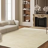 HOMBYS 8x10ft Thickened Memory Foam Area Rug for Living Room Bedroom, Large Modern Abstract Floor Carpet for Indoor, Boho Home Deco Non-Shedding, Khaki, Machine Washable