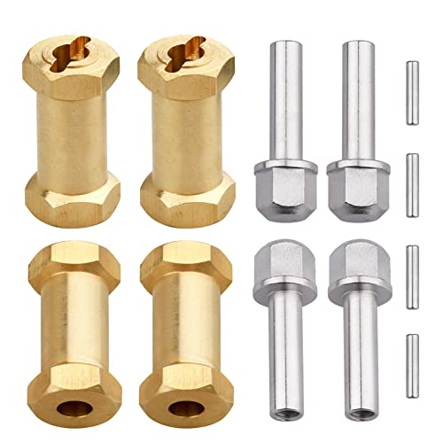 GoHobby RC Hex Hub 12mm Brass Wheels Hex Hubs Extension Hex Drive Adapter Spacers for 1/10 RC...
