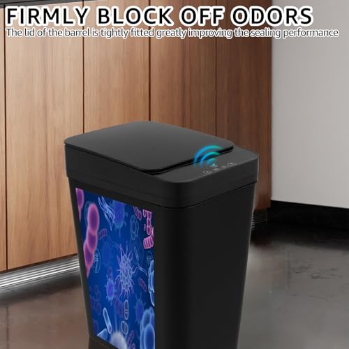 Bote de basura inteligente con sensor y tapa, 12L negro miniatura 5