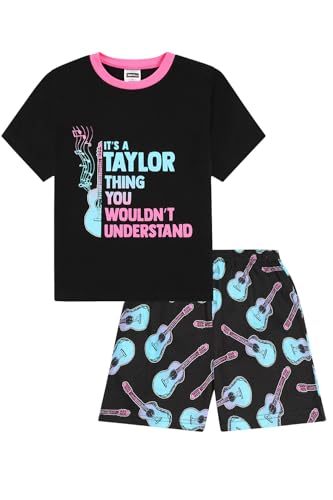 ThePyjamaFactory Girls Its a Taylor Thing You Wouldnt Understand Black Blue Short Pyjamas (8-9 Years)