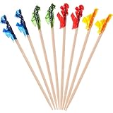 1000 Pcs Cocktail Picks Sticks, Frill Toothpicks for Appetizers, 2.5 Inch Bamboo Skewers, Fancy Appetizer Picks for Various Parties, Colorful Tooth Picks for Fruit, Drinks, Sandwiches, Party Supplies