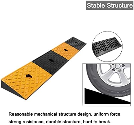 Nisorpa Rubber Kerb Ramp 100x15x5cm Heavy Duty Curb Ramp Portable Threshold Ramps with 4 Expansion Bolts for Driveway Sidewalk Wheelchair Car Truck Bike Scooter Wheels Motorcycle