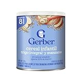 Gerber Cereal Infantil Etapa 3 Trigo Manzana Integral, A Partir de 8 Meses, Adicionado con Vitaminas y Minerales, Nestlé,...