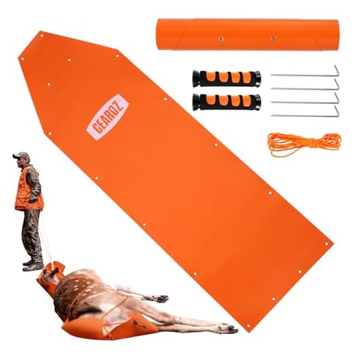 GearOZ Deer Drag Sled Thickened Game Hauler Strap Reduce Ground Friction & Transport Game Easier Heavy Duty Deer Pull Rope for Dragging Deer Cart Deer Hunting Accessories Gift for Hunters, Orange