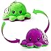 Schlüsselanhänger aus Plüsch, wendbar, Octopus, Mini-Schlüsselanhänger aus Plüsch, Flip Octopus, weiche Puppen, Zwei Seiten, Moody Octopus zum Ausdrücken von Emotionen (Taro Violett + Neongrün)