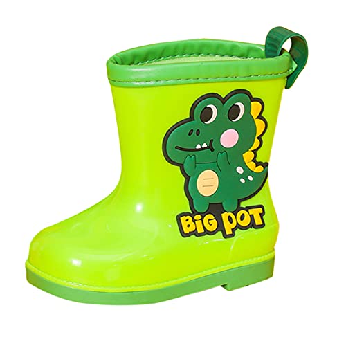 sfdgfhyf Rain Boots with Easy-on Handles Rainboots Boots Dinosaur Child Boys Baby Girls Shoes Infants Rain (Green, 8.5 Toddler)