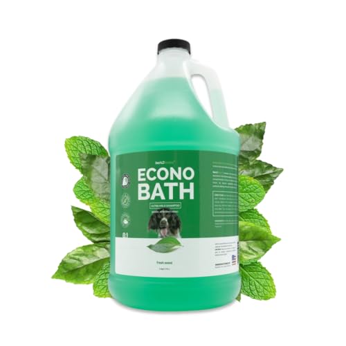 Bark2Basics Econo Bath Dog Shampoo 1 Gallon - Ultra Mild All Natural Ingredients Gently Cleans and Moisturizes Adds Shine to Coat Fresh Scent
