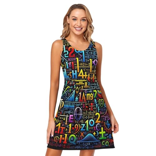 Image of ALAZA Women's Summer Dress Sun Dress Sleeveless with Pockets