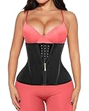  Women Waist Trainer Cincher Trimmer Lower Belly Fat with Zipper Tummy Control Workout Corset with 9 Steel Bone Sport Girdle