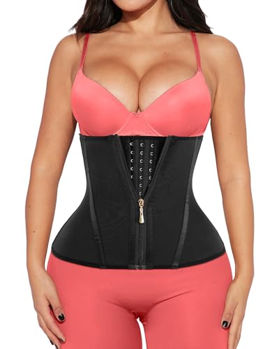 Entrenador de Cintura para Mujer, 3 Correas, Control de Abdomen, Faja de Sudor, Banda Delgada para el Vientre para pérdida de Peso, 2XS, 11.5 Pulgadas 9 Huesos de Acero Gancho y Cremallera, XXS Entrenador de Cintura para Mujer, 3 Correas, Control de Abdomen, Faja de Sudor, Banda Delgada para el Vientre para pérdida de Peso, 2XS, 11.5 Pulgadas 9 Huesos de Acero Gancho y Cremallera, XXS