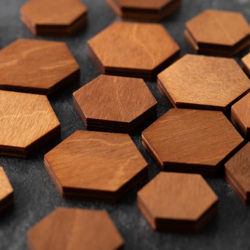 Imanes decorativos hexagonales de madera, pack 12 miniatura 5