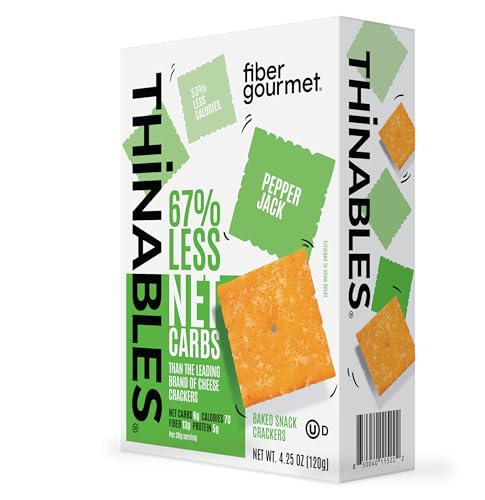 Fiber Gourmet Thinables Baked Cheese Crackers - Pepper Jack - (Pack of 1)