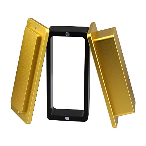 Tech-L Molde de pré-prensagem de 5 x 10 cm feito de alumínio anodizado de grau aeronáutico com fecho magnético retangular, par com sacos de malha de 2 polegadas de largura