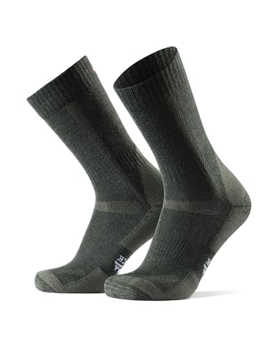 Merino Wool Hiking & Trekking Socks (Forest Green 1 Pair, US Women 11-13/US Men 9.5-12.5)