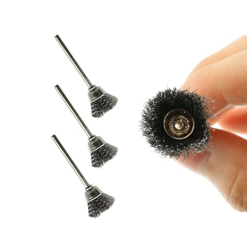 Image of 15PCS 50x15mm Silver Stainless Steel Wire Brush Wheel with Handle Grinding Descaling Polishing Tools for Cleaning and Deburring Metal Surface