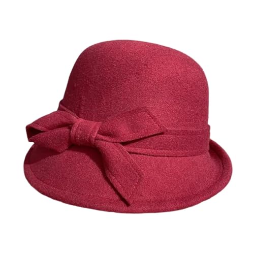 Women’s Elegant Wool Felt Vintage Fedora Hat Autumn-Winter Warm Fashion Basin Cap