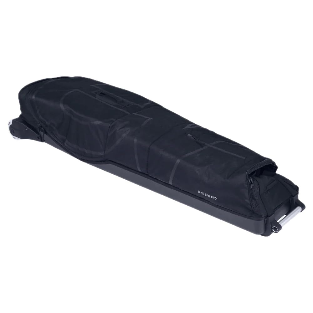 EVOC BIKE BAG PRO Fahrradkoffer (zusammenfaltbare Fahrrad-Transporttasche für Renn-, Gravel-, XC-, FR-, Enduro-, DH- & ≤29“-Räder, CLIP-ON WHEEL 3.0, max. Radstand 130 cm, BIKE STAND PRO), Black