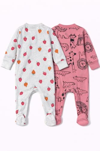 Image of TuddyBuddy Baby Girl's Cotton Printed Full Sleeves Sleepsuit /Footed Rompers for Baby Girl
