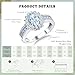 CAIDIKA Created Aquamarine Engagement Ring Big Gemstone Halo Rings Sterling Silver Stunning CZ March Birthstone Jewelry for Women