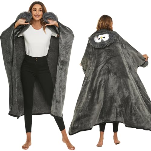 RNPKZ Coperta portatile, coperta con guanti, morbida, per divano, portatile, portatile, ideale come regalo per casa, viaggi, amanti degli animali (pinguino, 150 x 125 cm)