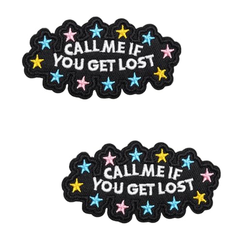 Pack Of 2 Call Me If You Get Lost Tactical Badge Patches Funny Embroidered Patch Embroidery Emblem Hook And Loop Patches Sew On Clothes Dress Hat Jean
