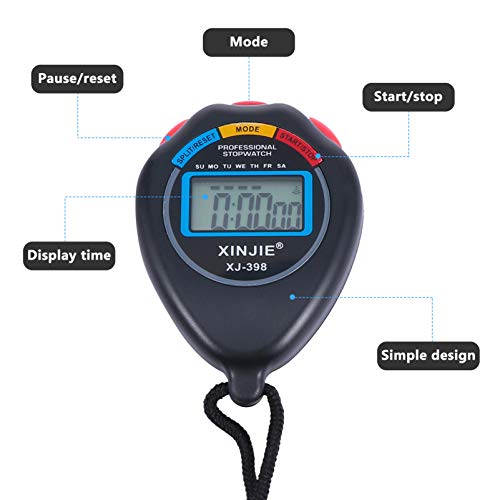 Temporizador de intervalos de cronômetro digital Besportble, 3 peças, com visor grande para esportes