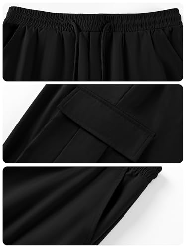 HOTake Men's Athletic Sweatpants Cargo Pants Casual Baggy Straight Pants Runing Large Black