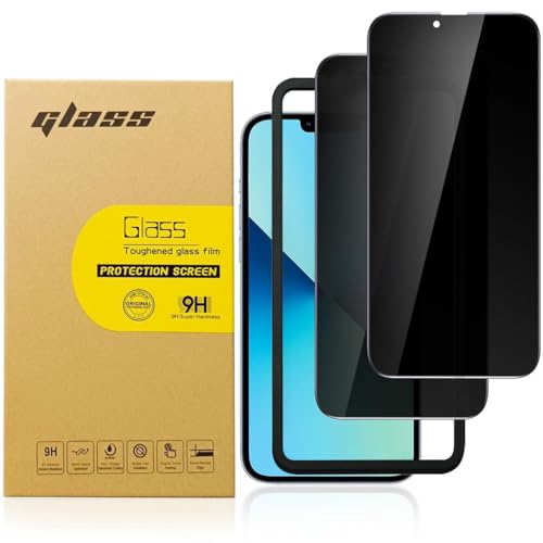 Image of ZORBES 2 Packs Edge to Edge Privacy Screen Protector for iPhone 14 Plus 6.7 /13 Pro Max'' HD Tempered Glass Screen Protector Anti-glare Screen Protector for iPhone 14 Plus /iPhone 13 Pro Max