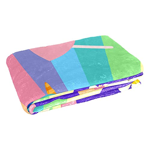 Couverture imprimé arc-en-ciel moelleuse et multicolore 150 x 100 cm - 3