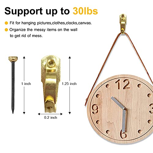30Lbs Earthquake Picture Hangers(30Pcs)- Tremor Hanger, Earthquake Picture Hanging Hooks With Nails,Professional Earthquake Hanger On Wooden/Drywall Hanging Hardware For Clock,Mirror,Jewelry #TOP1
