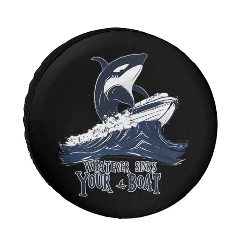 Killer Whale Whatever Sinks Your Boat Spare Tire Cover Oxford Waterproof Wheel Protectors Universal Car Accessories 30inch