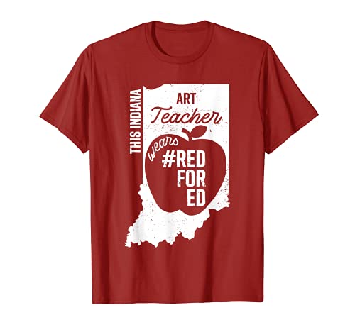 Rojo para Ed Indiana State Art Teacher Rally RedforEd Camiseta