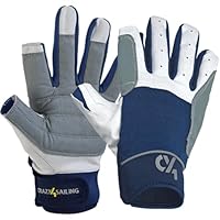 crazy4sailing Segelhandschuhe Herren & Damen Cruising Navy L – Komfortable Kurzfinger für Segeln, Kajak & Fahrrad – Weiches Amara Leder – Der ideale Allrounder für Fahrtensegler