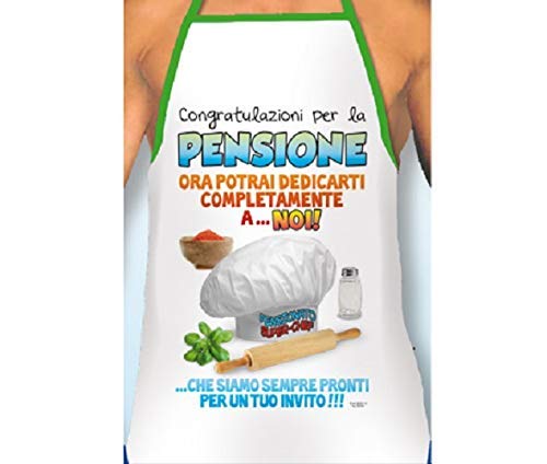 Grembiule del PENSIONATO Super Chef - Gadget Stampato Idea Regalo Festa di Pensionamento- Pensione