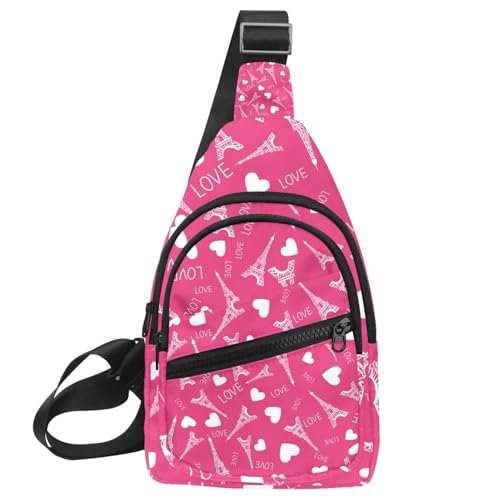 Sac à bandoulière pour homme et femme rouge motif gribouillage