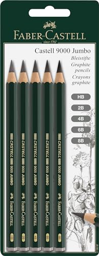 Set 5 Lápices Grafito Jumbo Faber-Castell Castell 9000 miniatura 1