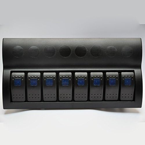 Waterproof Black 8gang Marine Boat Caravan Blue LED Rocker Switch Panel …