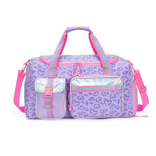 Oruiji Kids Duffle Bag Girls Women Travel Bag Gifts Overnight Bag for Girls Women Tote Sleepover Bags for Girl Gym Dance Bags with Shoes Compartment