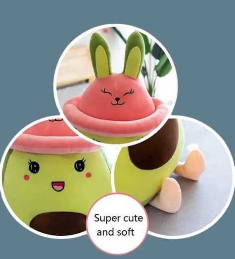 Image of 40cm Green Avocado Shaped Pillow Stuffed | Car Cushion | Avocado Nursery Decor Home Decor for Bedroom Avocado Soft Pillow with Arm & Leg, Stuffed Soft Toy Doll for Home, Car Dcor, Birthday Gift