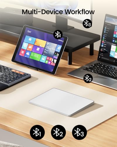 ProtoArc T1 Plus Wireless Trackpad for Windows 10/11 - Large Bluetooth Touchpad with Multi-Gesture Support