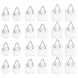 Thinp 24 Pcs Self Adhesive Picture Hangers, Invisible Picture Hanging Hooks Without Nails Vertical Adhesive Frame Hooks Sticky Plate Hangers for the Wall Plate Photo Frame Wall Art Decor (3 Sizes)